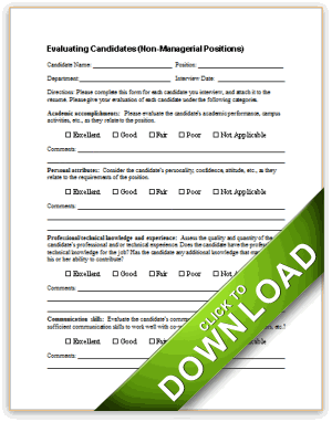 Interview Evaluation Form—Non-Managerial Candidates